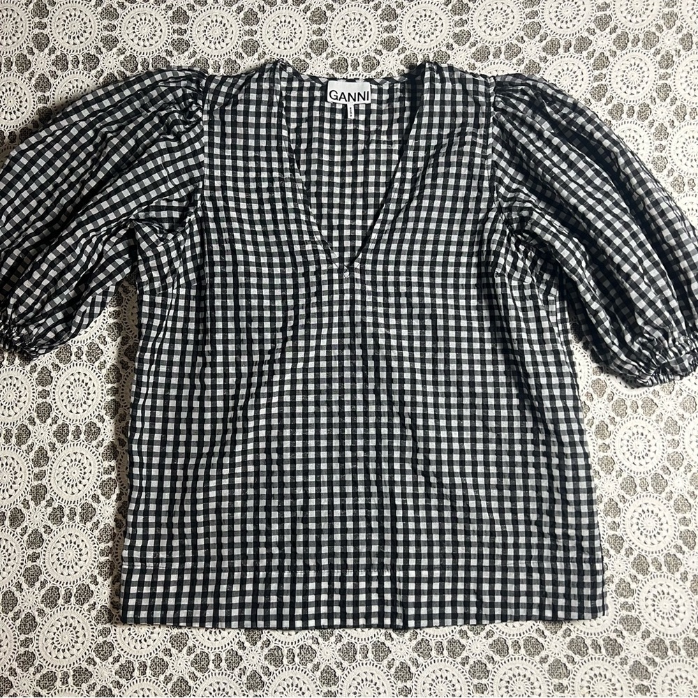 Ganni Gingham Blouse